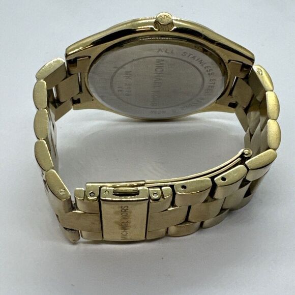 Michael Kors Slim Runway MK3179 Women's Gold Tone Analog Dial Wrist Watch JNA250 - Picture 9 of 11